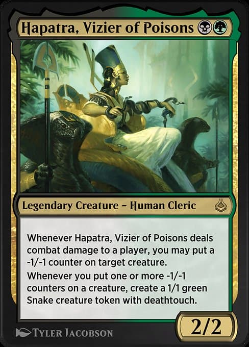 Hapatra, Vizier of Poisons #238 – Amonkhet Remastered Hapatra, Vizier of Poisons from Amonkhet Remastered (Rare)